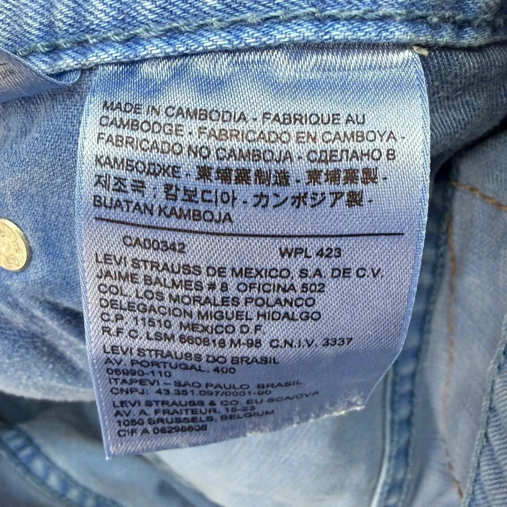 Levi's 511 Slim Fit Mens 34x34 Light Blue Denim Jeans 04511-0317